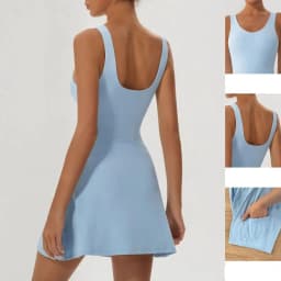 image-Women's V-Neck Tennis Dress YW1020L-YWQN Built-In Shorts