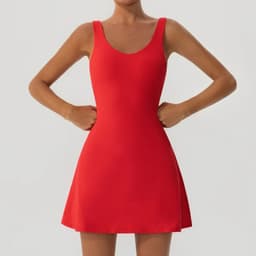 image-Women's V-Neck Tennis Dress YW1020L-YWQN Built-In Shorts