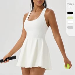 image-Women's Athletic Tennis Dress Skirt with Pockets