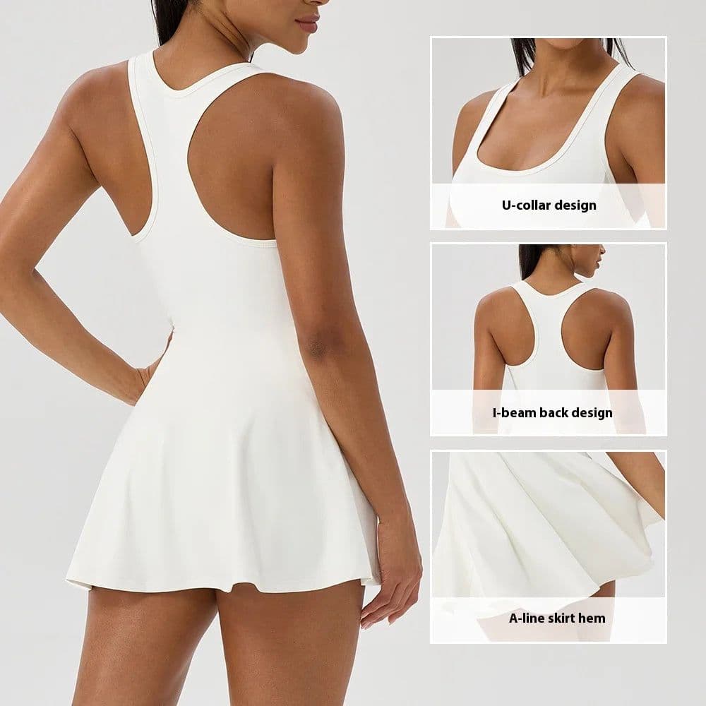 image-Women's Athletic Tennis Dress Skirt with Pockets