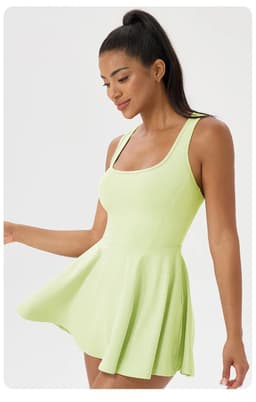 image-Women's Athletic Tennis Dress Skirt with Pockets