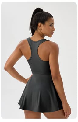 image-Women's Athletic Tennis Dress Skirt with Pockets