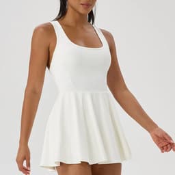 image-Women's Athletic Tennis Dress Skirt with Pockets