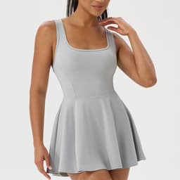 image-Women's Athletic Tennis Dress Skirt with Pockets