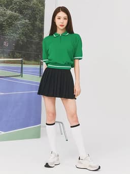 image-Women's Polo Shirt Skirt Set Custom Logo LN31+LN32-BS