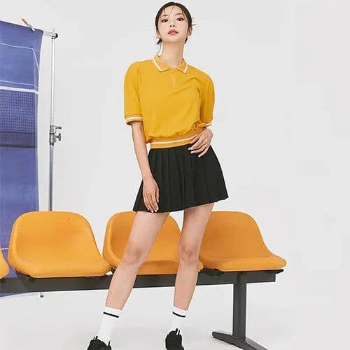 image-Women's Polo Shirt Skirt Set Custom Logo LN31+LN32-BS