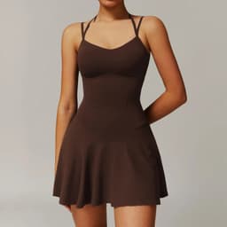 image-Women's Tennis Dress V-Neck Sleeveless Quick Dry DLT9172