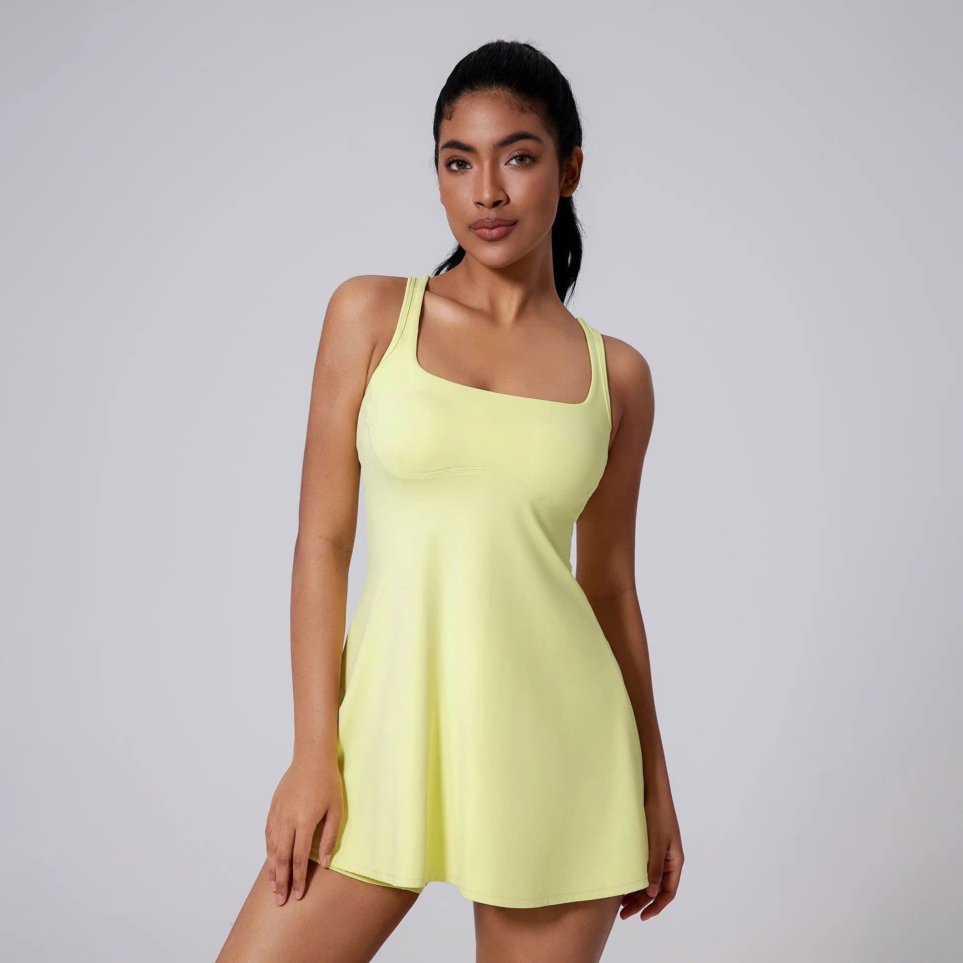 image-Women's Tennis Dress YLT5176-CY Sleeveless with Pockets