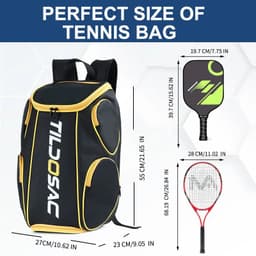 image-Large Capacity Sports Backpack for Badminton Tennis Pickleball