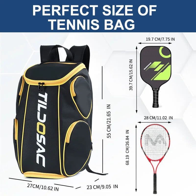 image-Large Capacity Sports Backpack for Badminton Tennis Pickleball