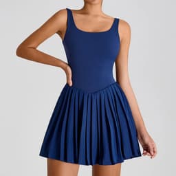 image-Women's Backless Tennis Dress with Pockets YW1016L-YWQ
