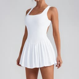 image-Women's Backless Tennis Dress with Pockets YW1016L-YWQ