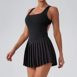 image-Women's Backless Tennis Dress with Pockets YW1016L-YWQ
