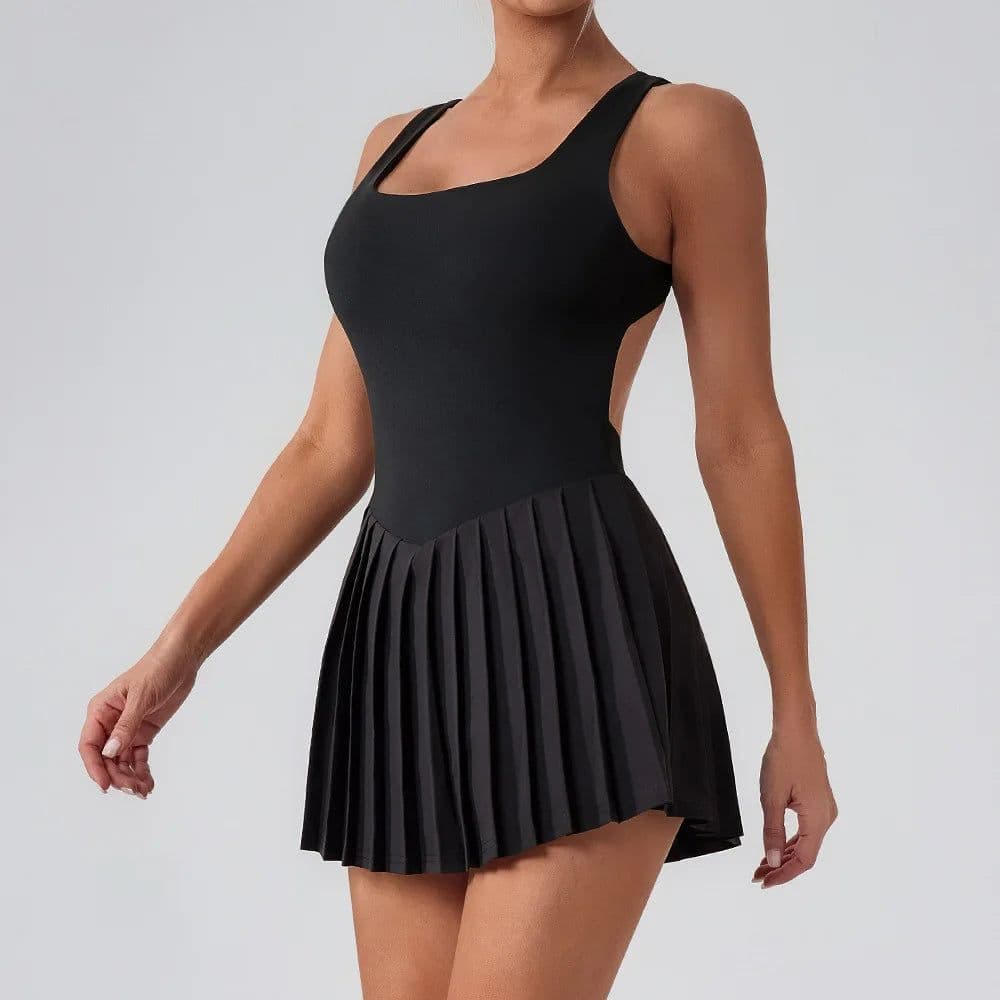 image-Women's Backless Tennis Dress with Pockets YW1016L-YWQ