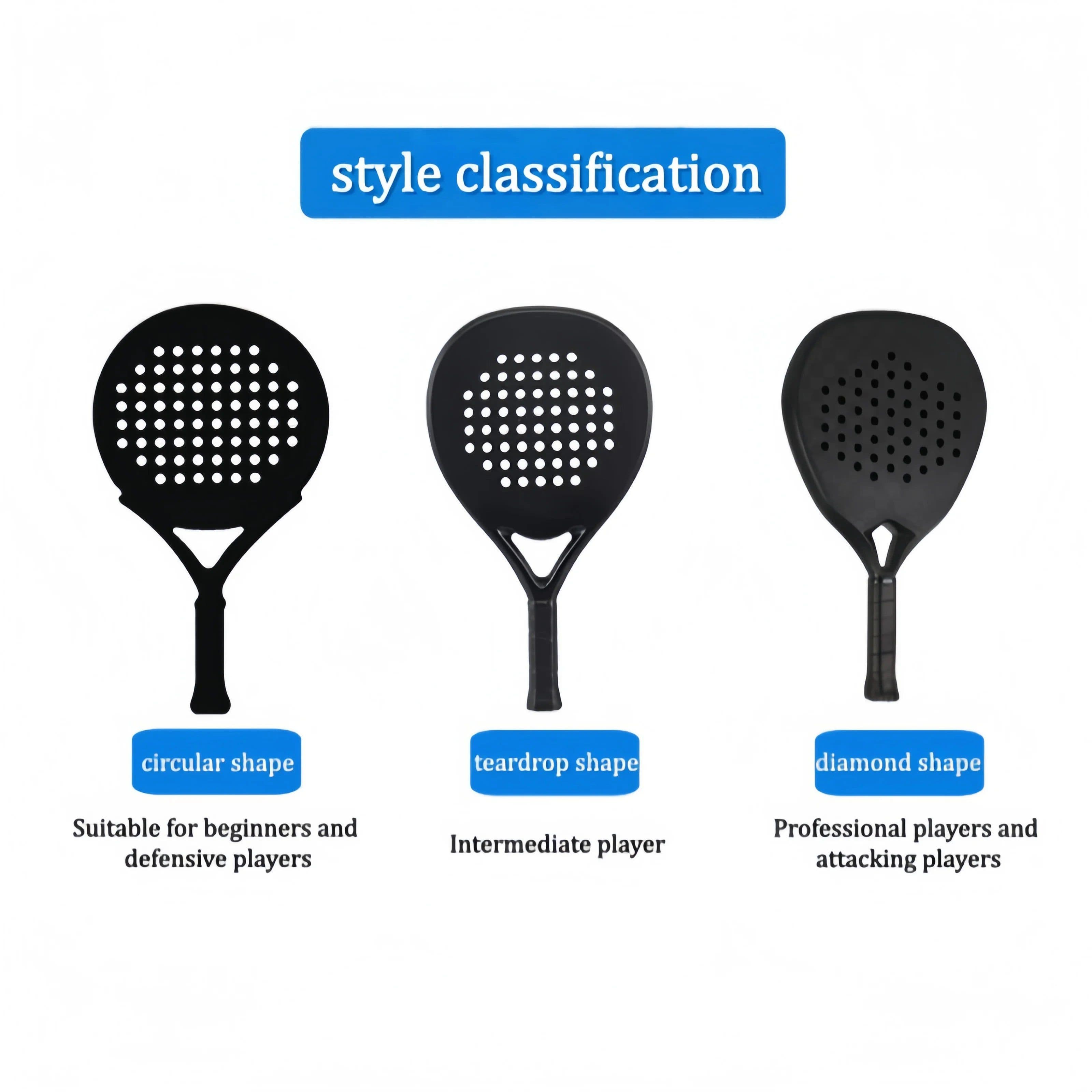 image-Weifengda Carbon Fiber 36mm Diamond Padel Paddle