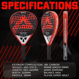 image-AMA SPORT P101 18K Carbon Fiber Padel Racket