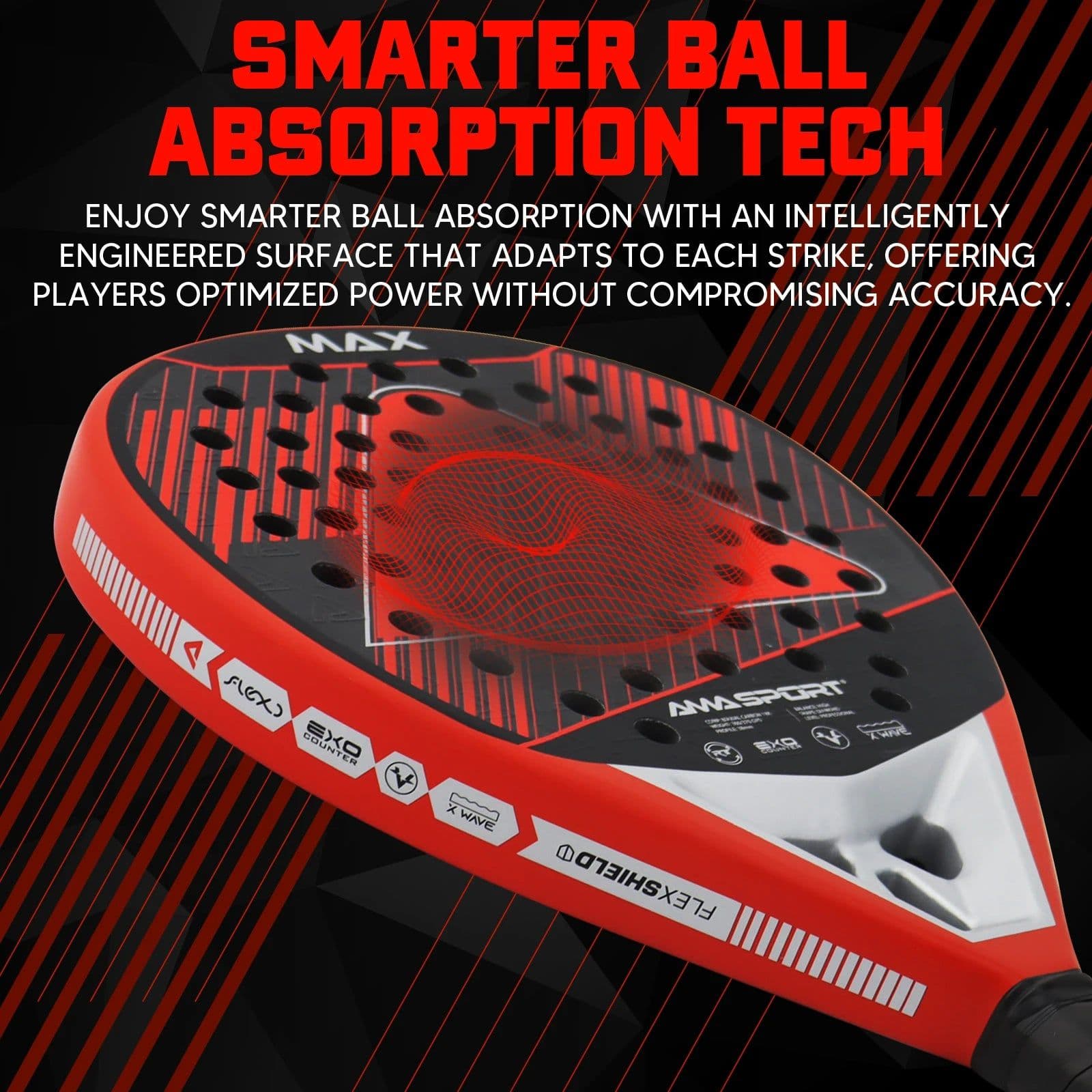image-AMA SPORT P101 18K Carbon Fiber Padel Racket