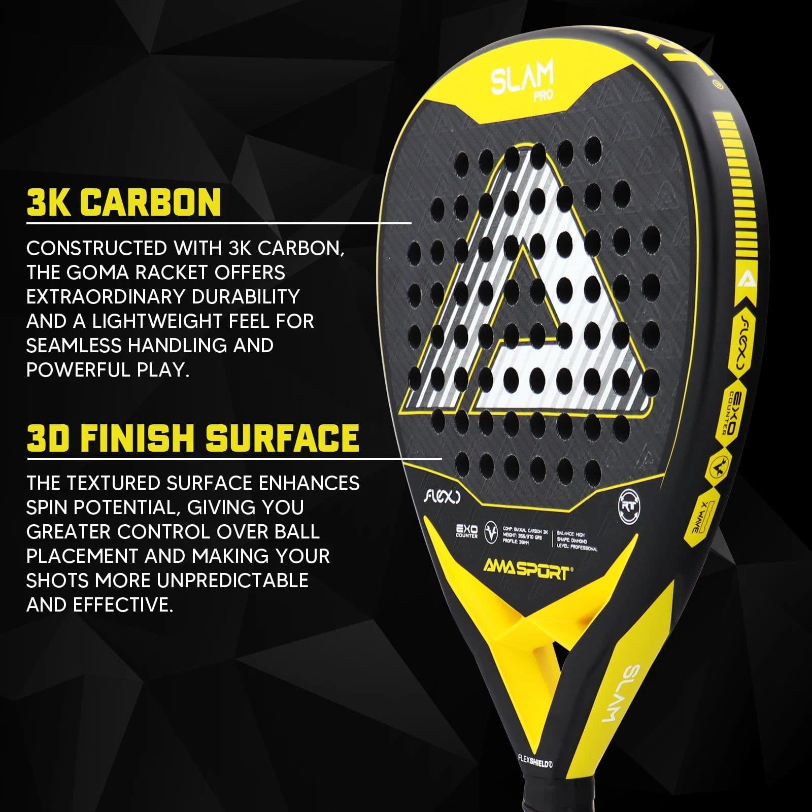 image-AMA SPORT P99 3K Carbon Fiber Padel Racket