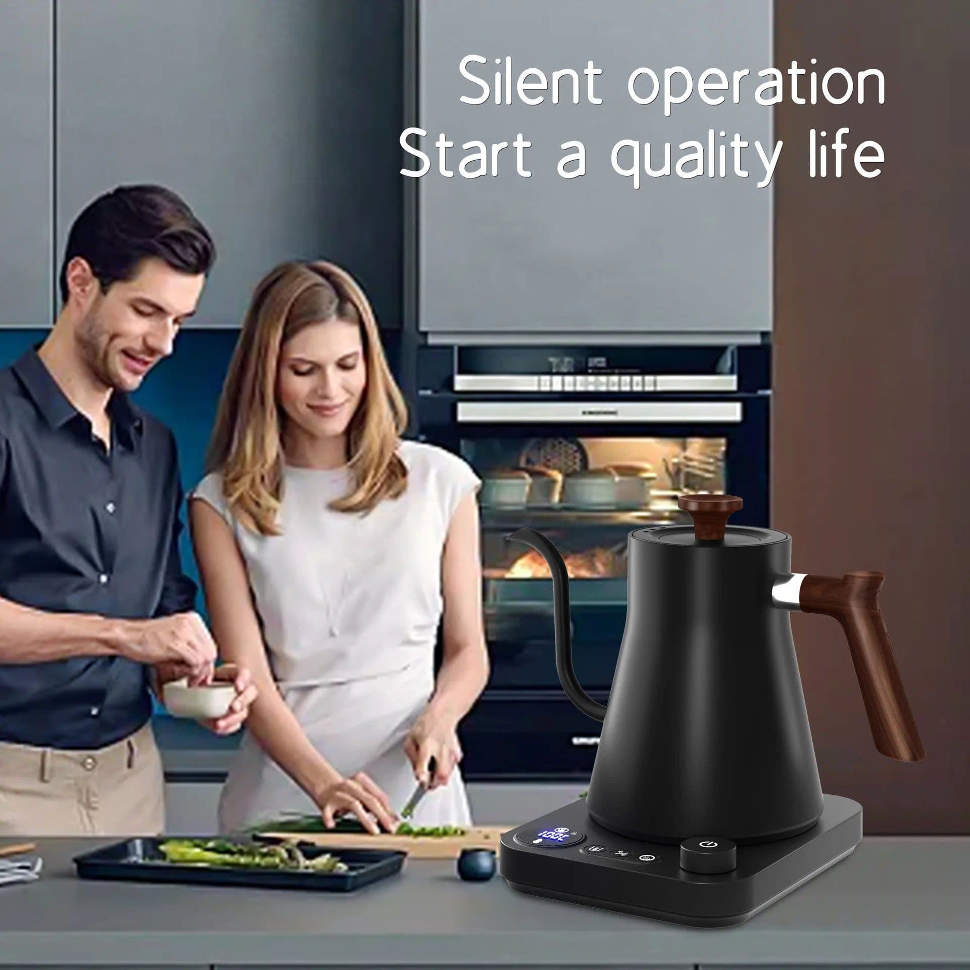 image-Stainless Steel Smart Temperature Control Electric Kettle 1200W