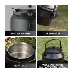 image-Campingmoon Stainless Steel Camping Kettle 1L
