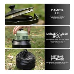 image-Campingmoon Stainless Steel Camping Kettle 1L