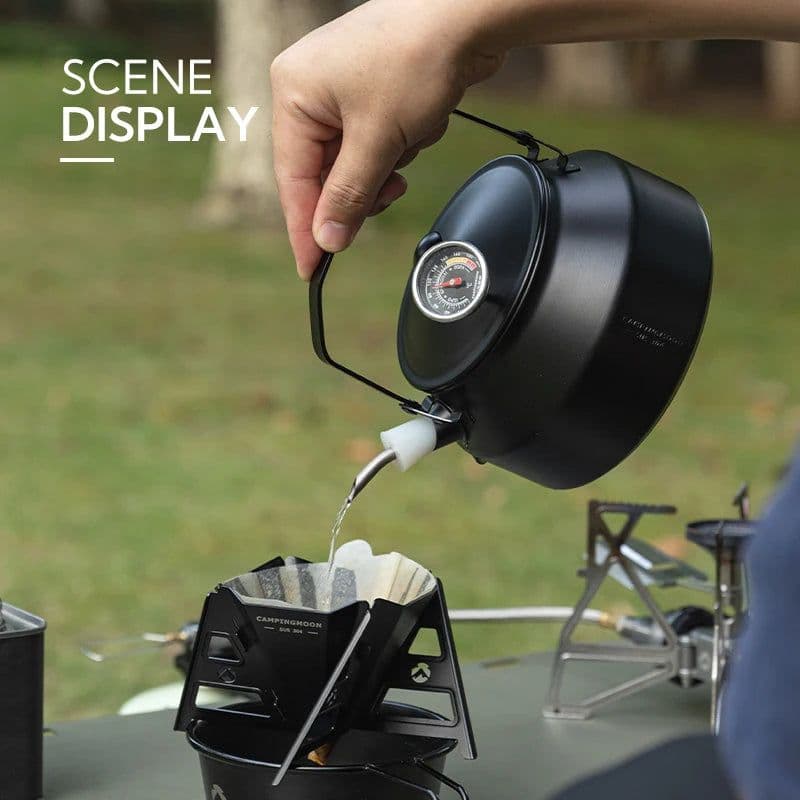 image-Campingmoon Stainless Steel Camping Kettle 1L