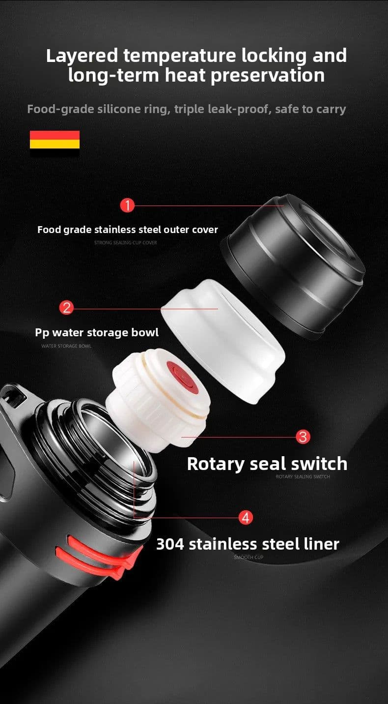 image-4L Stainless Steel Vacuum Thermos Flask, 48H Heat Retention