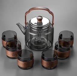 image-Glass Teapot High-Temperature Resistant Large Capacity