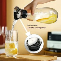 image-Hxglass 1.1L Heat-Proof Glass Kettle with Lid HLZ5218