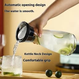 image-Hxglass 1.1L Heat-Proof Glass Kettle with Lid HLZ5218