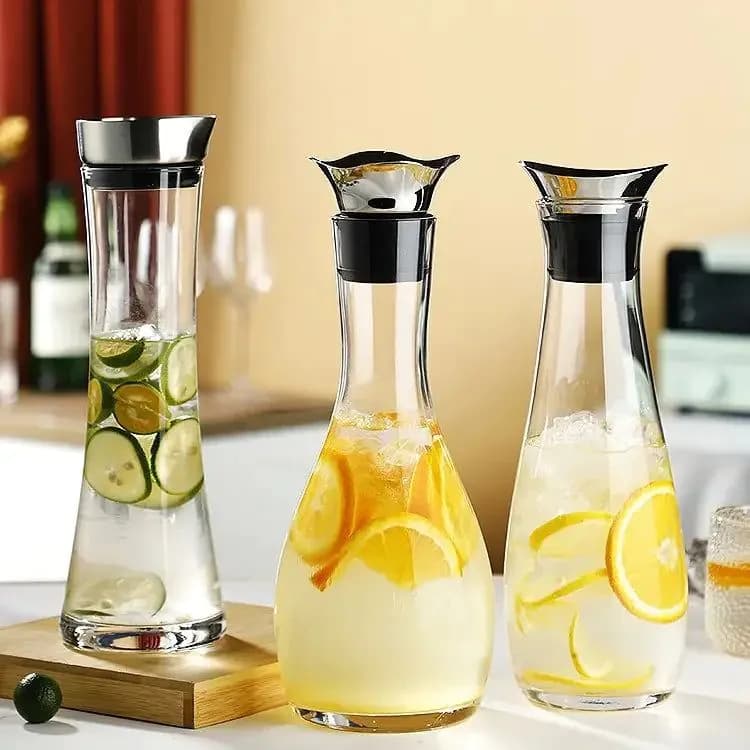 image-Hxglass 1.1L Heat-Proof Glass Kettle with Lid HLZ5218
