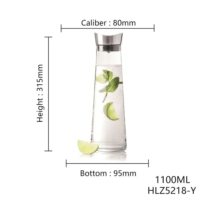 image-Hxglass 1.1L Heat-Proof Glass Kettle with Lid HLZ5218
