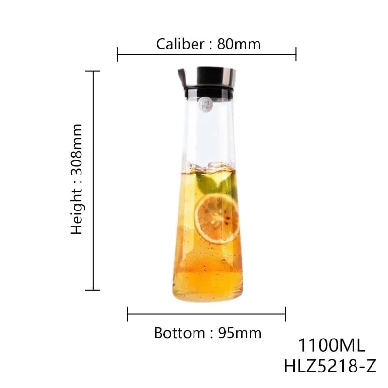 image-Hxglass 1.1L Heat-Proof Glass Kettle with Lid HLZ5218