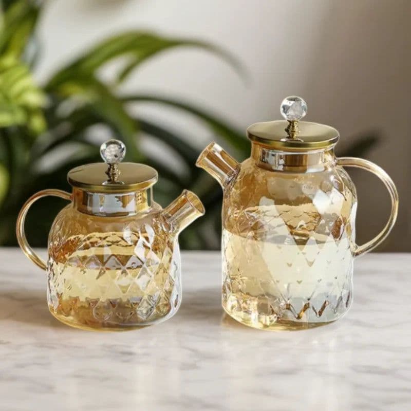 image-Hxglass Amber Borosilicate Glass Water Pitcher