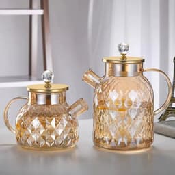 image-Hxglass Amber Borosilicate Glass Water Pitcher