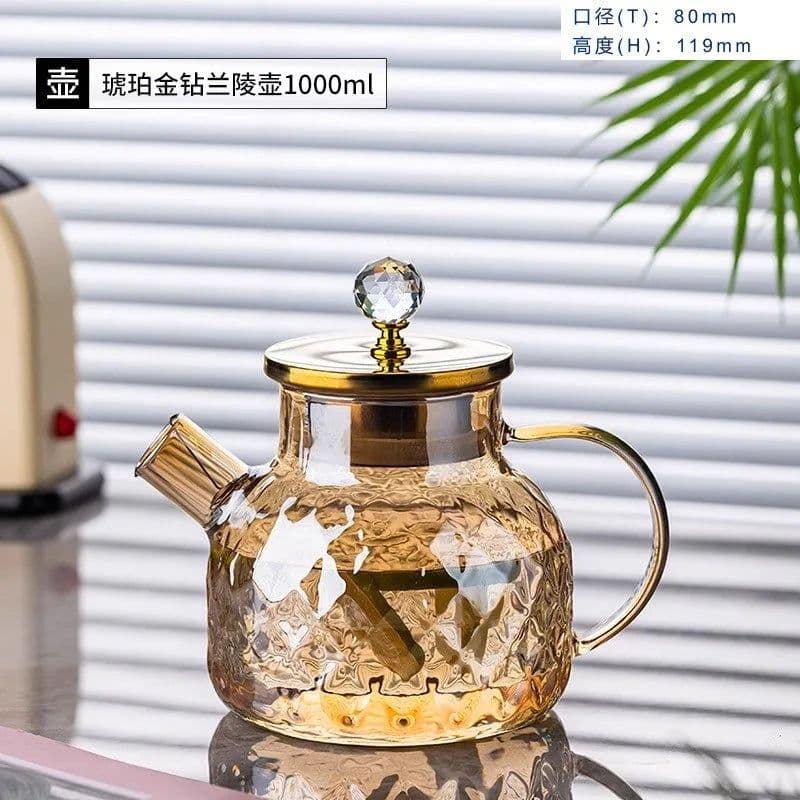 image-Hxglass Amber Borosilicate Glass Water Pitcher