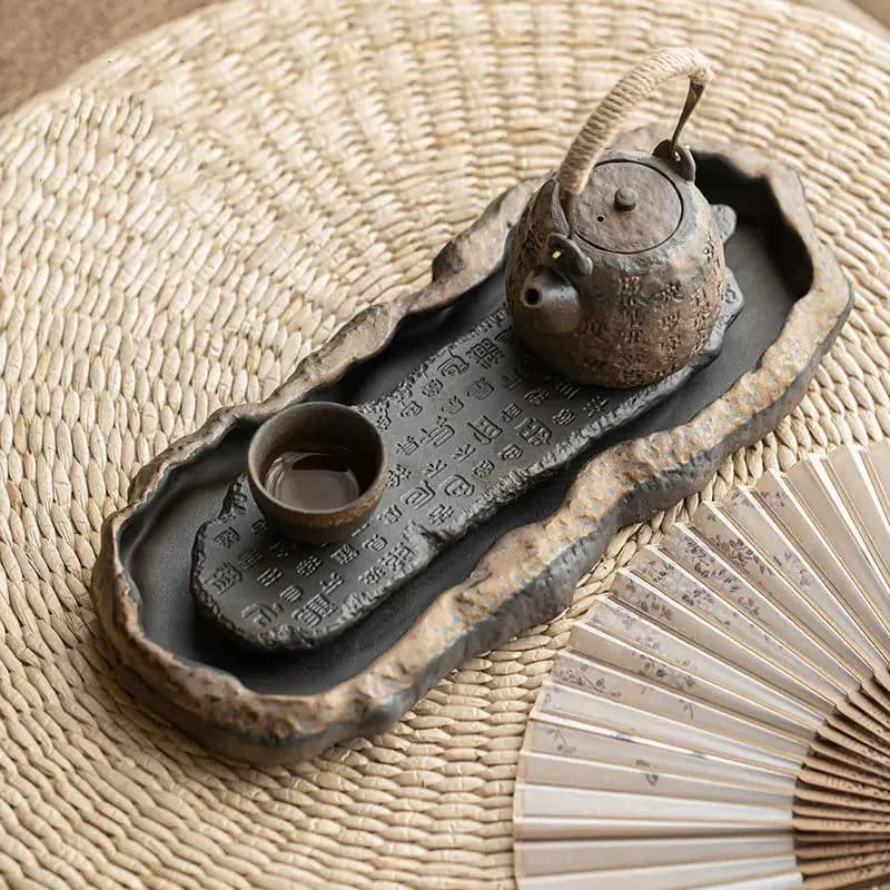 image-MINGSHUO Retro Stoneware Tea Set with Kettle