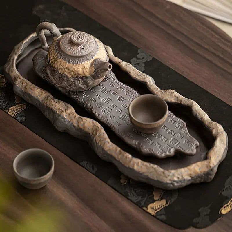 image-MINGSHUO Retro Stoneware Tea Set with Kettle