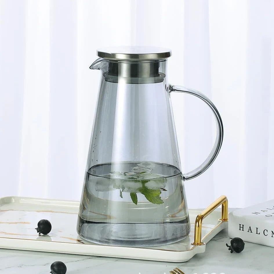 image-Hxglass Amber Glass Water Jug 1.9L Borosilicate