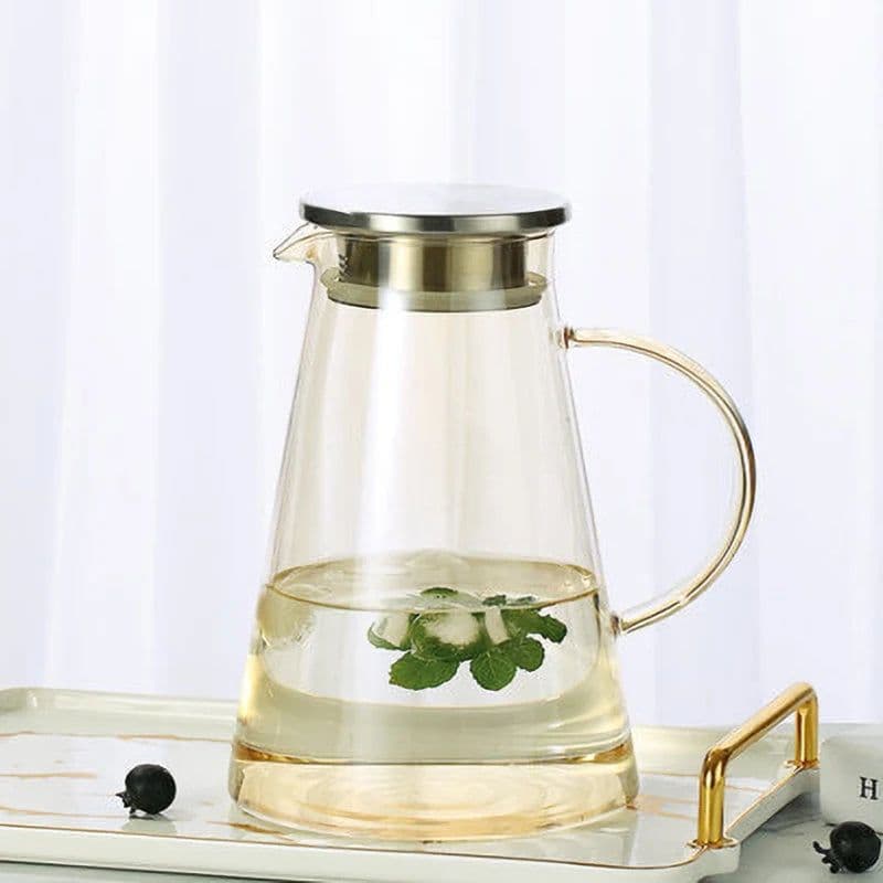 image-Hxglass Amber Glass Water Jug 1.9L Borosilicate