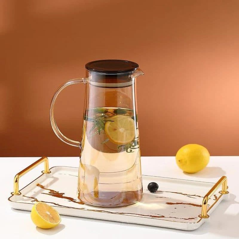 image-Hxglass Amber Glass Water Jug 1.9L Borosilicate