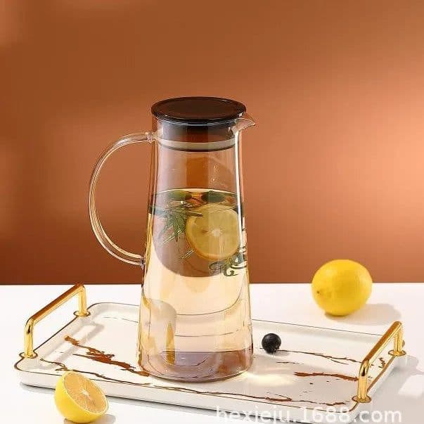 image-Hxglass Amber Glass Water Jug 1.9L Borosilicate