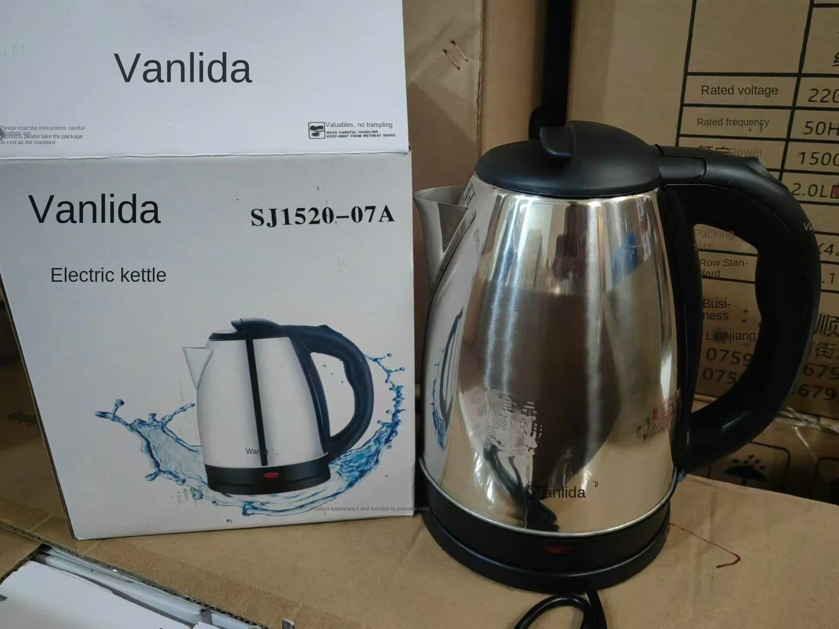 image-Stainless Steel Electric Kettle 1.8L 1500W Auto Shut-off