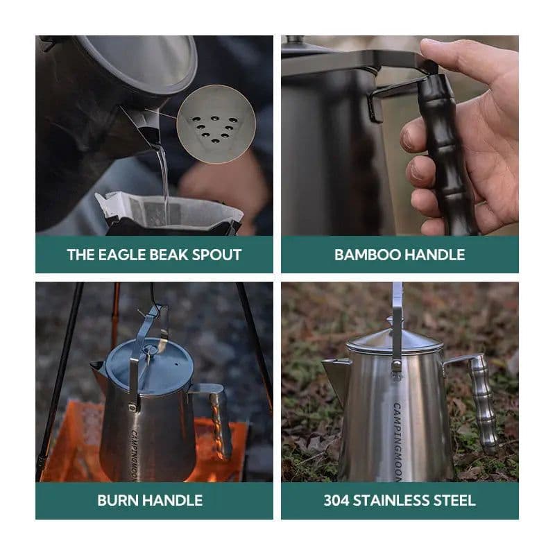 image-KingTone Camping Kettle Stainless Steel BKSW-6