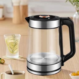image-Cordless Electric Kettle 2.0L Glass 360° Base