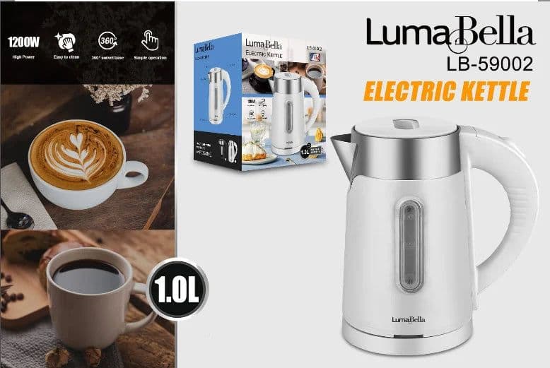 image-Lumabella 1L Cordless Electric Kettle with Auto Shut-Off