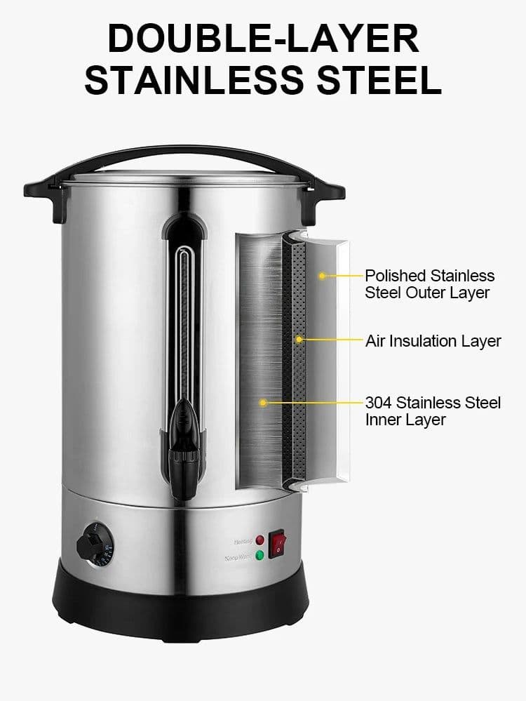 image-Hejiang 10L Stainless Steel Electric Water Urn