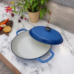 image-7-Piece Cobalt Blue Enameled Cast Iron Cookware Set