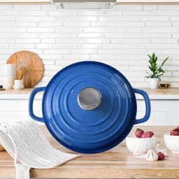 image-7-Piece Cobalt Blue Enameled Cast Iron Cookware Set
