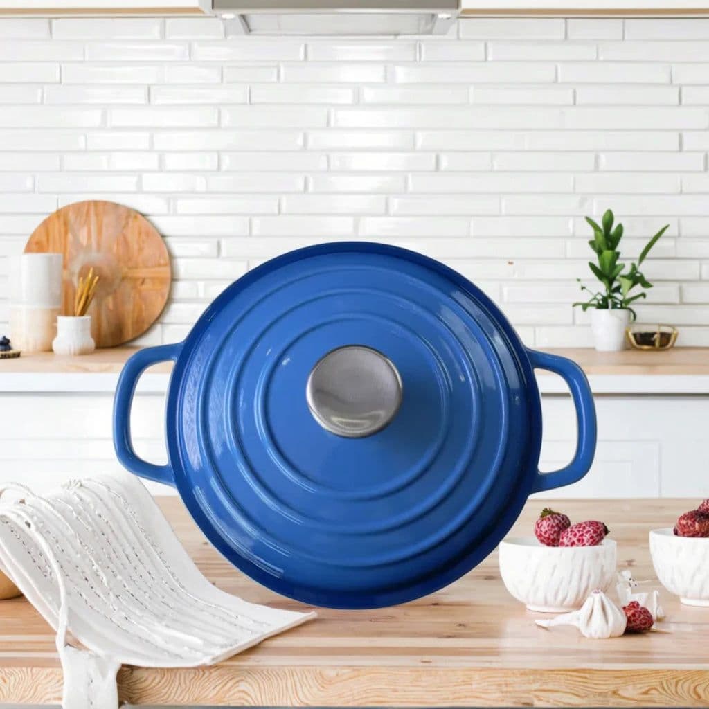 image-7-Piece Cobalt Blue Enameled Cast Iron Cookware Set